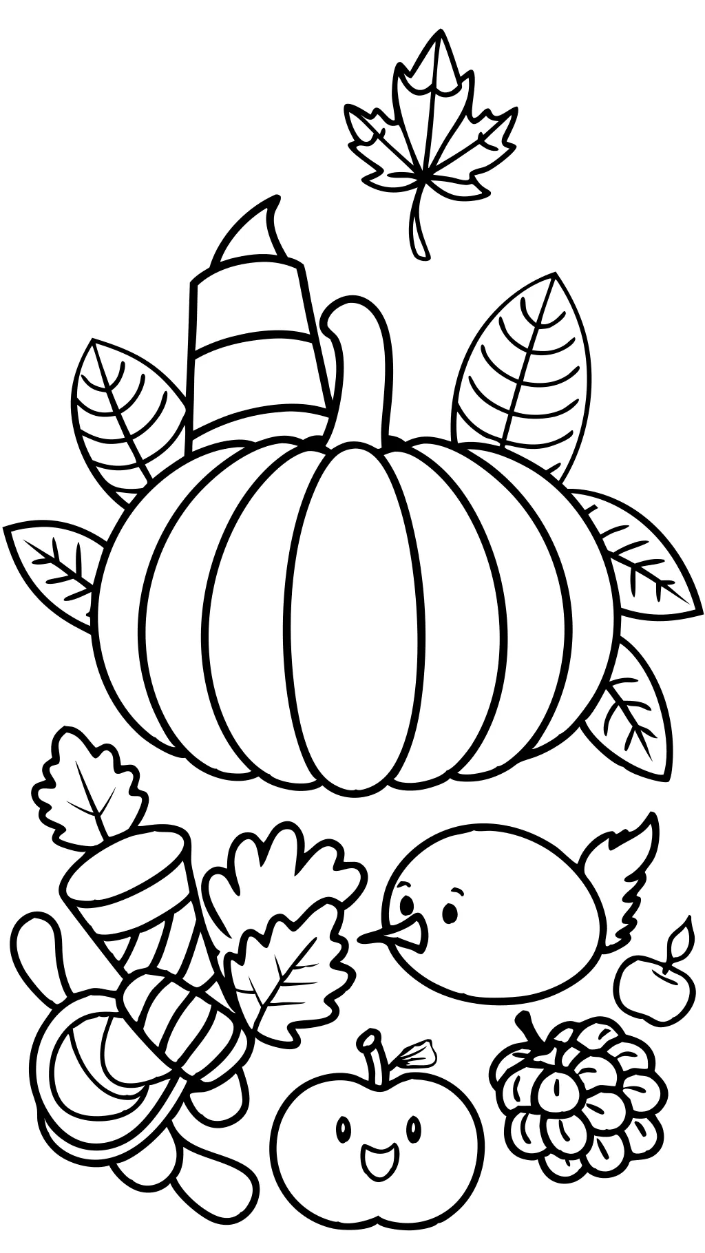 coloriages de cartes de Thanksgiving